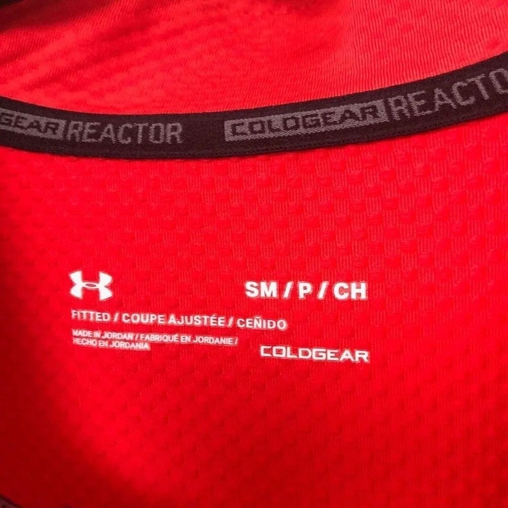 UNDER ARMOUR 1/4 Zip Shirt Jacket ColdGear‎ Performance Waffle Orange  Womens S